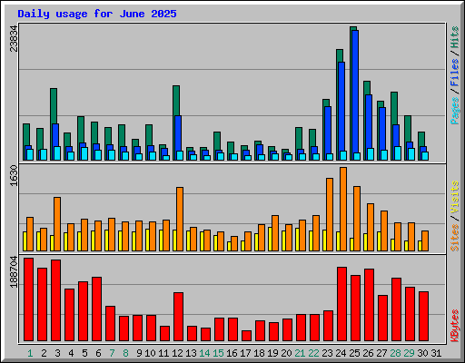Daily usage for June 2025