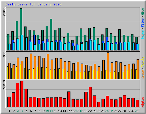 Daily usage for January 2026