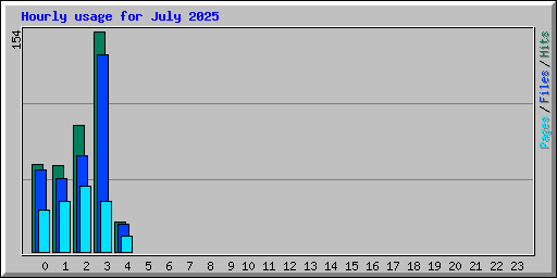 Hourly usage for July 2025